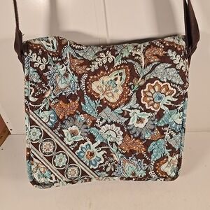 Vera Bradley Blue and Brown Women's Computer/Messenger Or Diaper Bag‎ Crossbody